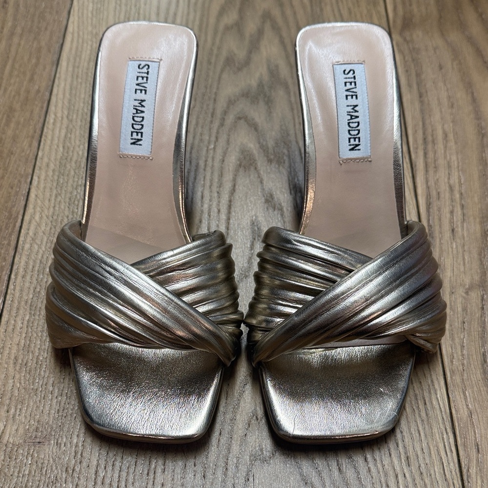 Steve Madden Metallic Gold Mules